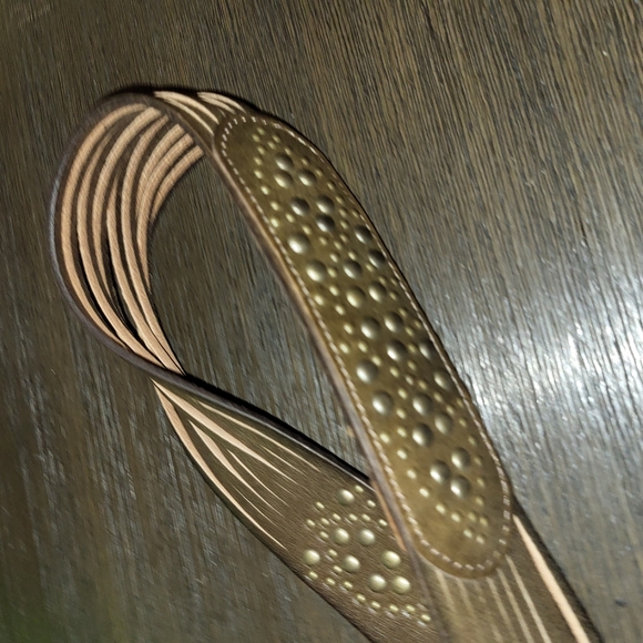 Linea pelle studded leather belt, size large. NWOT. - Picture 5 of 5